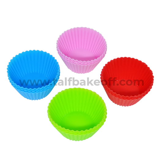 6 pc Muffin Silicone Mould | Cup Cake Mould | Reusable & Nonstick, Multicolor.