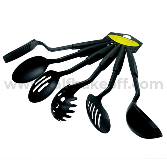 6pc Black Spoon Set