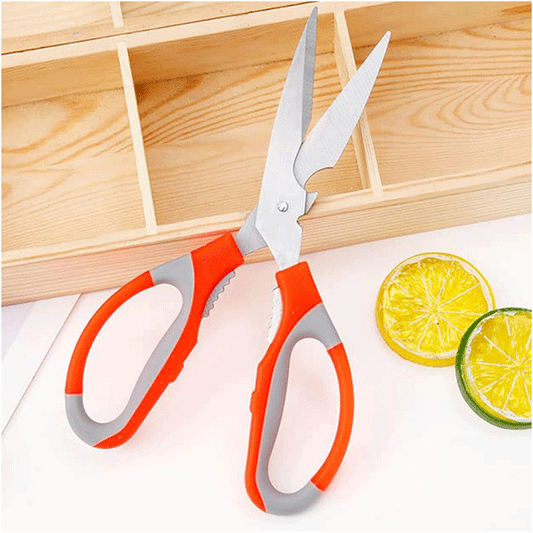 K024 Kitchen Scissors - |High Grade Stainless Steel Blades / Precision Ground Edge / Orange