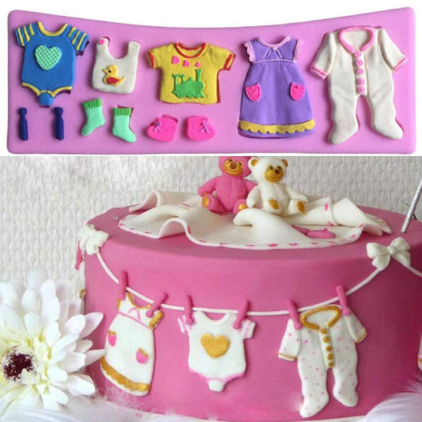 Baby Clothes Shaped Fondant Silicon Mould
