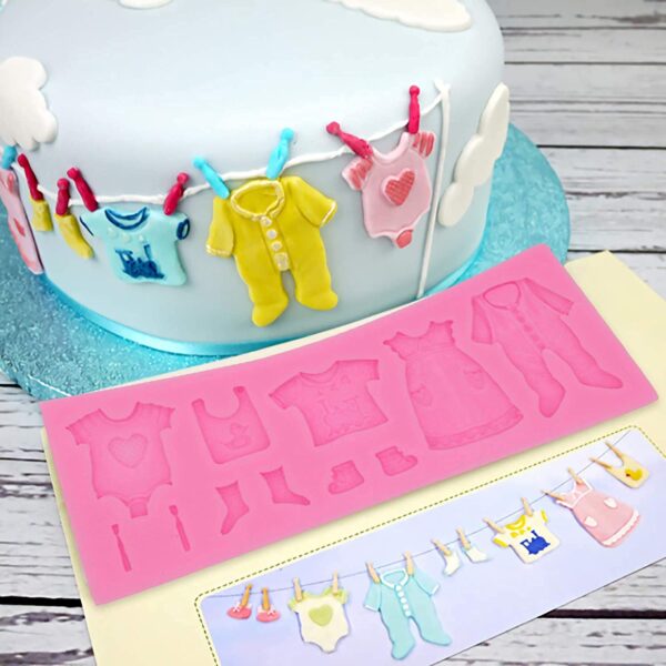 baby clothes fondant and silicom mould